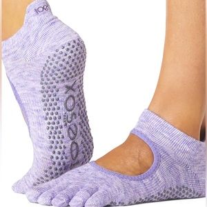 Full Toe Bellarina Grip Socks in Heather Purple